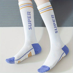 Women's Letter Print Sports Calf Socks - Knee High Stockings