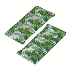 Tropical Leaf Sports Headband Sweat Wicking Stretchy Polyester Green