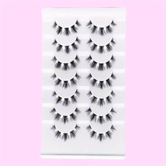7 Pairs Fluffy Cat Eye Faux Mink Lashes