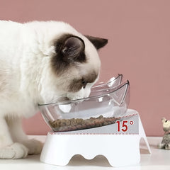 Cat Ear Pet Double Bowl Automatic Water Feeder for Cat Food Dog Basin