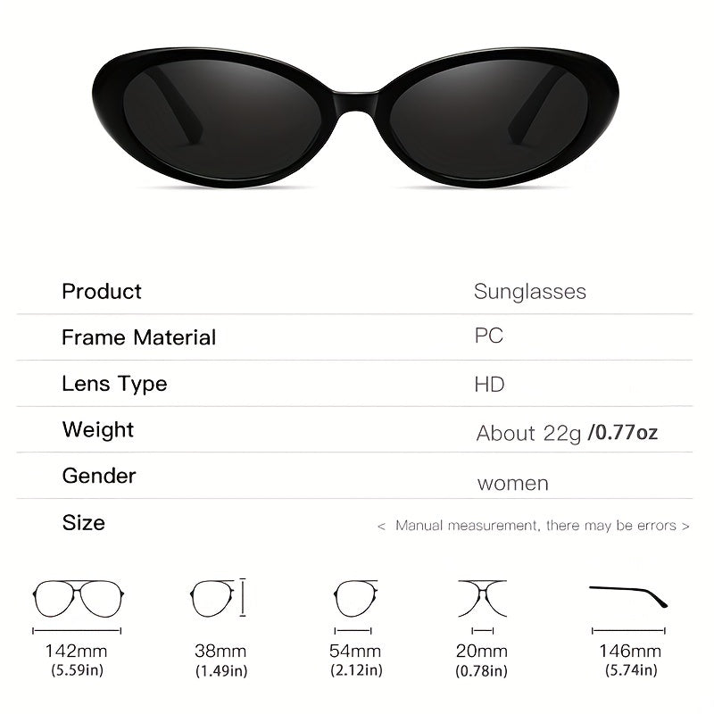 Oval Cat Eye Sunglasses Retro Jelly UV400 Sun Shades