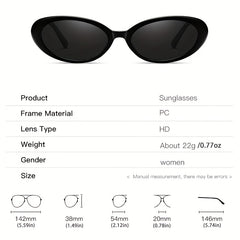 Oval Cat Eye Sunglasses Retro Jelly UV400 Sun Shades