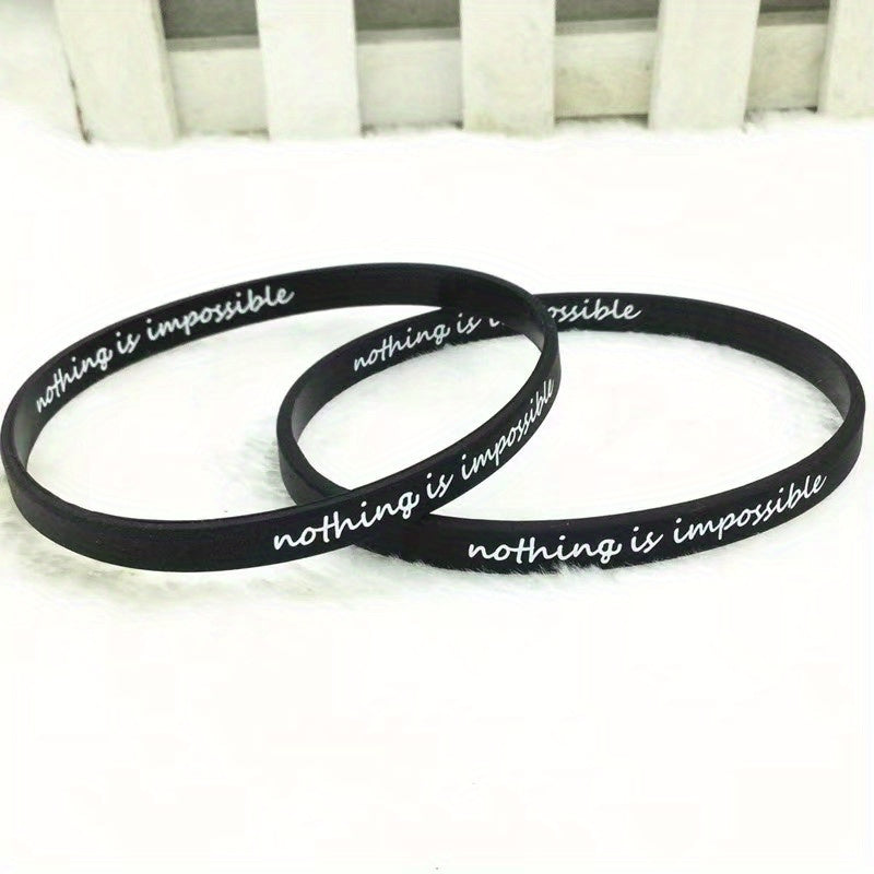 5pc Silicone Bracelets Set Inspirational Rubber Band Wristbands Motivation Jewel