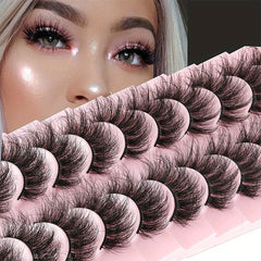 10 Pairs Fluffy Wispy Faux Mink Lashes Strip Eyelash 3D Extension