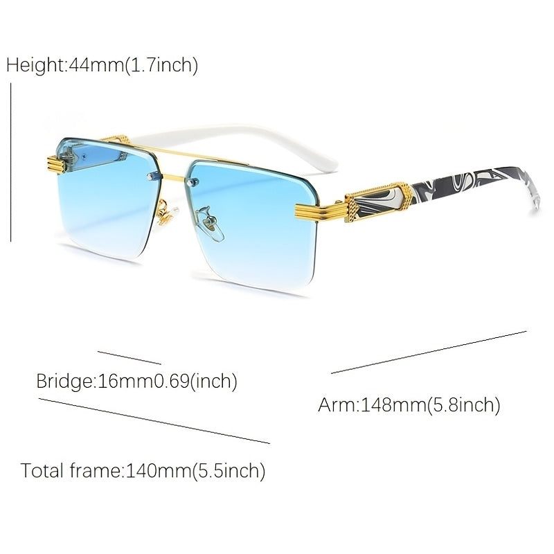 Stylish Oversized Square Sunglasses Marble Wooden Temples Women