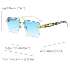 Stylish Oversized Square Sunglasses Marble Wooden Temples Women