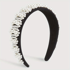 Pearl Decor Wide Head Hoop Headband for Women Wedding Party