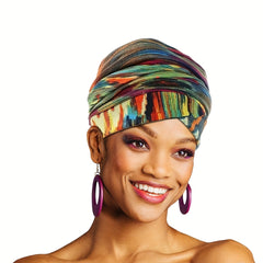 Boho Geometric Print Turban Hat Floral Pattern Chemo Cap Head Wrap