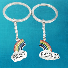2pcs Rainbow FRIENDS Keychain For Keys Car Key Ring Couple Pendant Key Chains