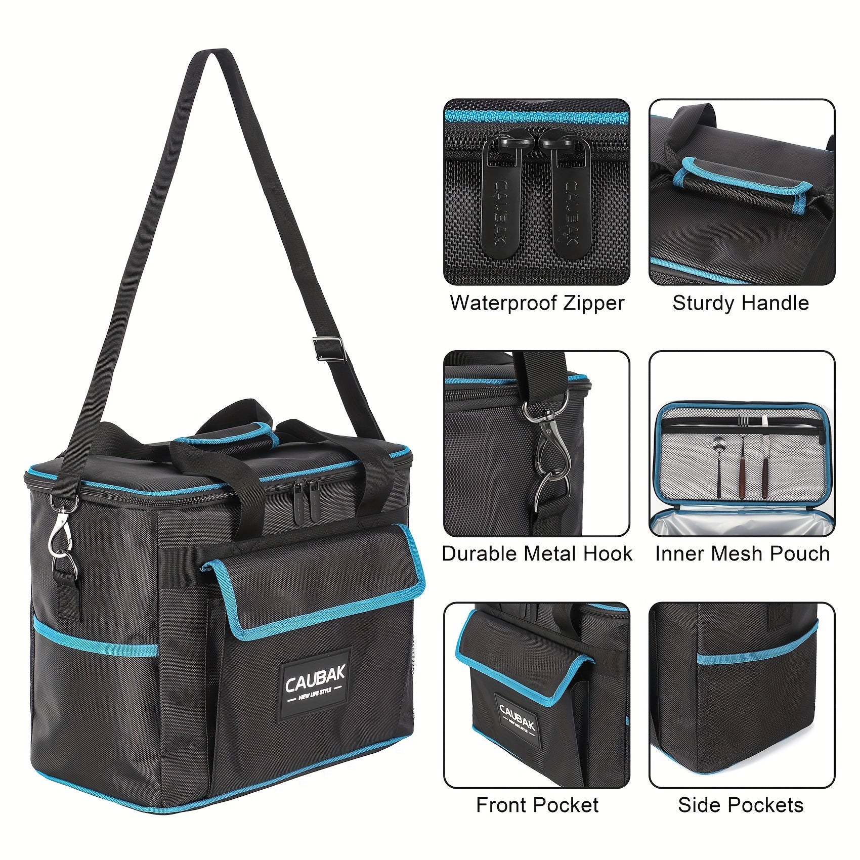 18L Insulated Lunch Bag Leakproof Cooler Tote with Adjustable Shoulder