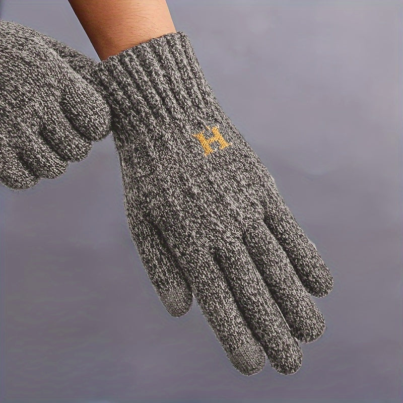 Men's Plush Winter Gloves Thick & Warm for Cold Weather