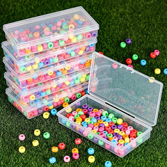 4pcs Plastic Box with Hinged Lid for DIY Crafts and Jewelry