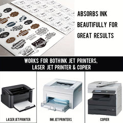 50 Sheets A4 Glossy Adhesive Paper for Printers Quick drying