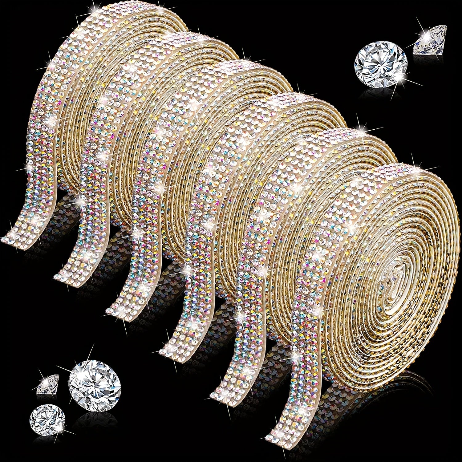 Rhinestone Ribbon Self Adhesive Bling Roll for Crafts Wedding Party Deco