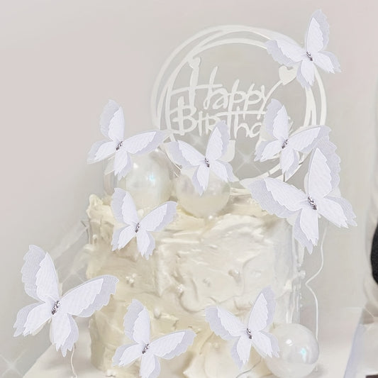 5pcs Butterfly Cake Toppers Metal Golden Cake Topper For Girls Women's Birthday