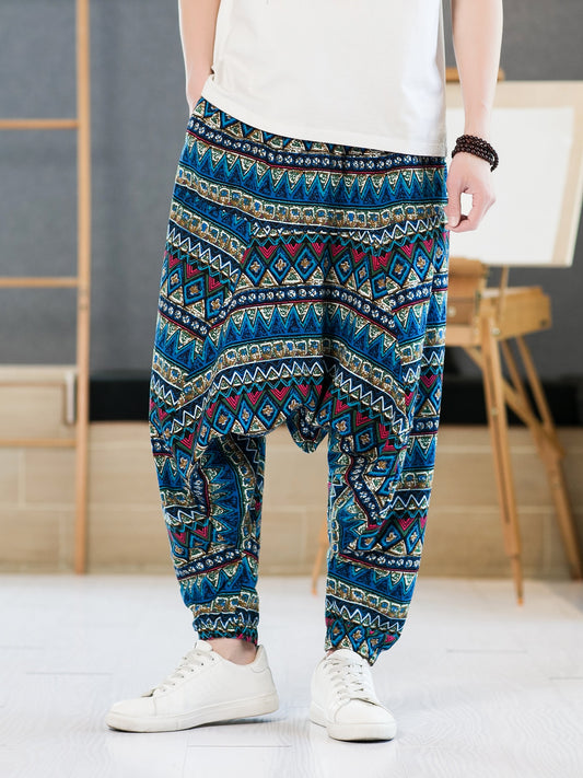 Men's Floral Harem Pants Small Size & Order Size Up