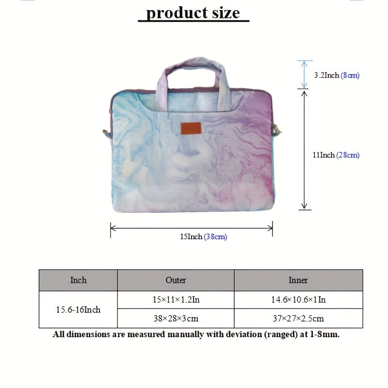 Gradient Agate Laptop Briefcase 13.02cm High Casual Business Commuter Handbag