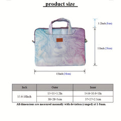 Gradient Agate Laptop Briefcase 13.02cm High Casual Business Commuter Handbag