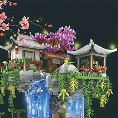 2210pcs Peach Blossom Pond Building Blocks Toy Creative Assembly ABS Material