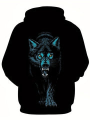 Wolves 3D Print Hoodies for Men Graphic Hoodie with Kangaroo Pocket