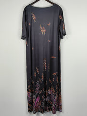 Women's Plus Floral Print V-Neck Maxi Dress