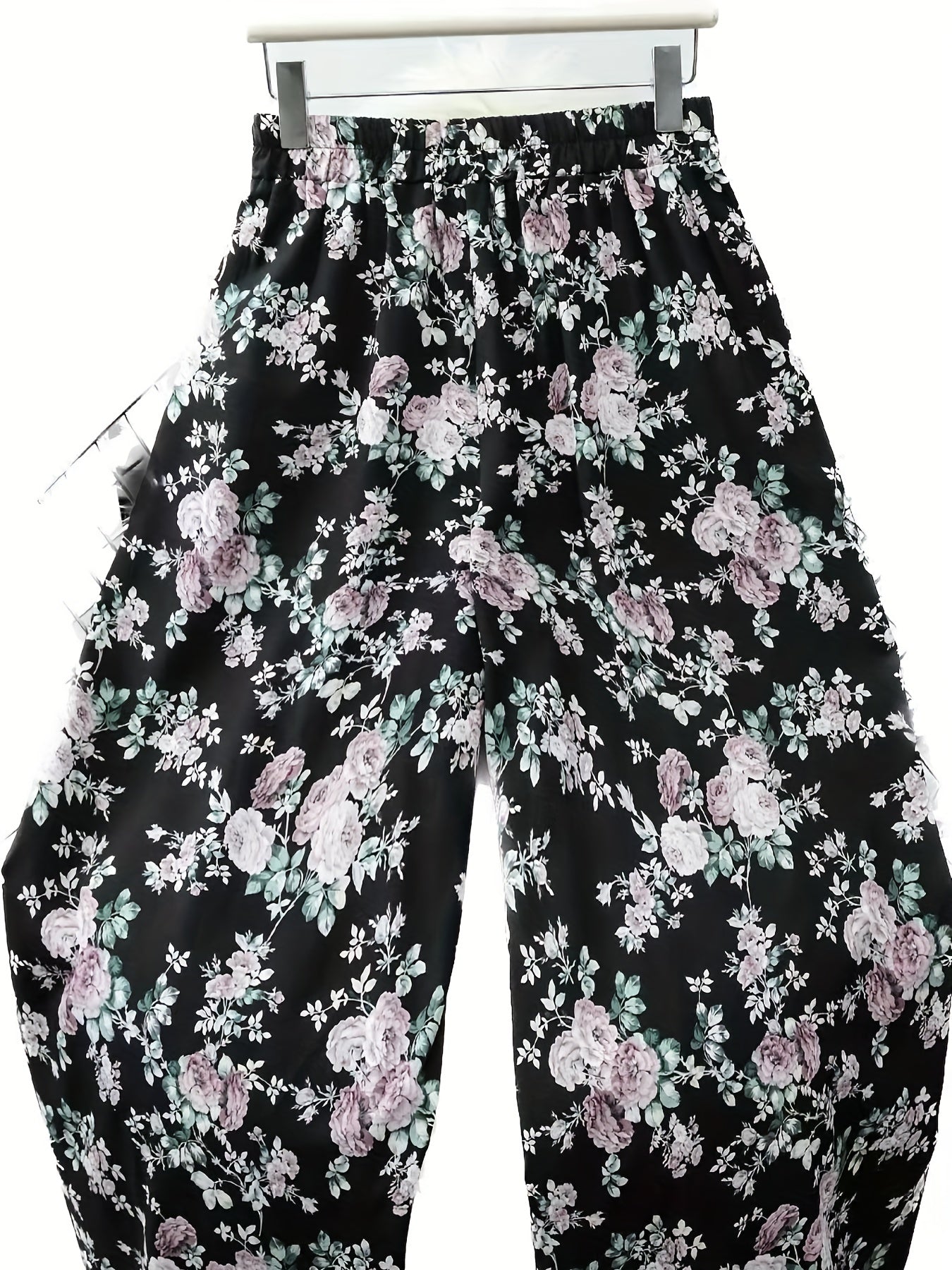 Women's Plus Floral Print Wide Leg Pants