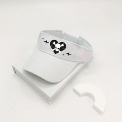 Skull Heart Print Visor Hat Cartoon Hip Hop Lightweight Sun Hat