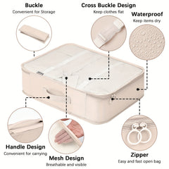 12pc Solid Zipper Packing Cubes Travel Organiser Bags Set