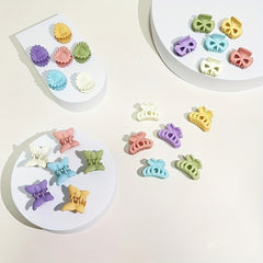 6pcs Solid Butterfly Hair Claw Clip Cartoon Hair Styling Accessory