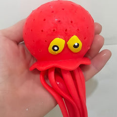 Funny Octopus Bath Toy Soft Colorful Spray Decompression Toy for Kids