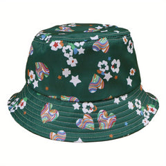 Flower Print Fisherman Hat Wide Brim Bucket Hat For Men