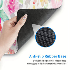 Floral Desk Mat Pink Mouse Pad Non Slip Large Desk Mat