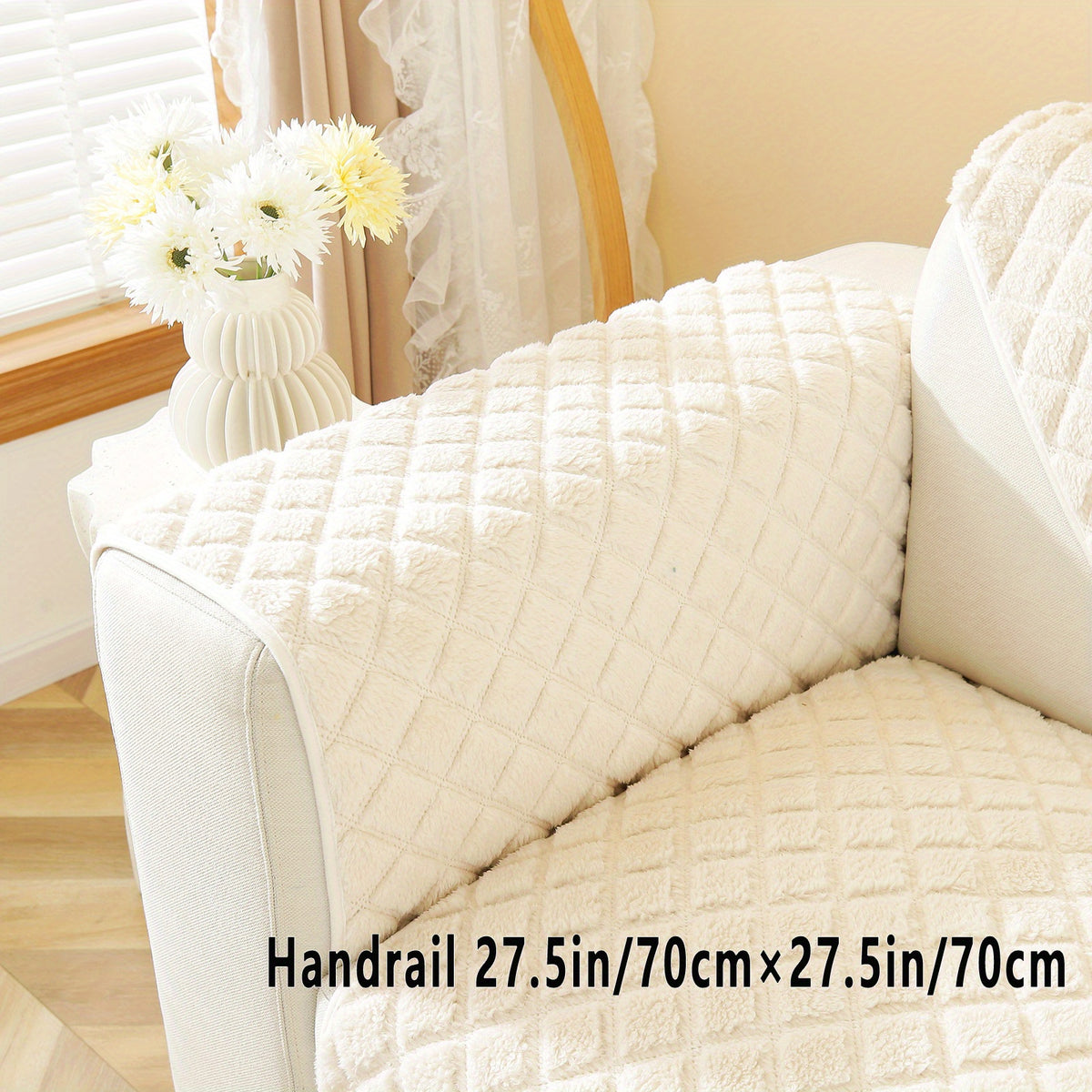 Winter Plush Sofa Cover Non-slip Slipcover Thickened Furniture Protector