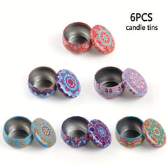 6pcs Candle Tin Jars for DIY Candle Making with Lids