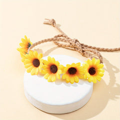 Sunflower Headband Bohemian Garland Hair Accessories Elastic Flower Crown
