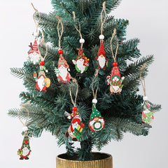 12pcs Christmas Painted Wooden Pendant Hanging Decor Room Decor