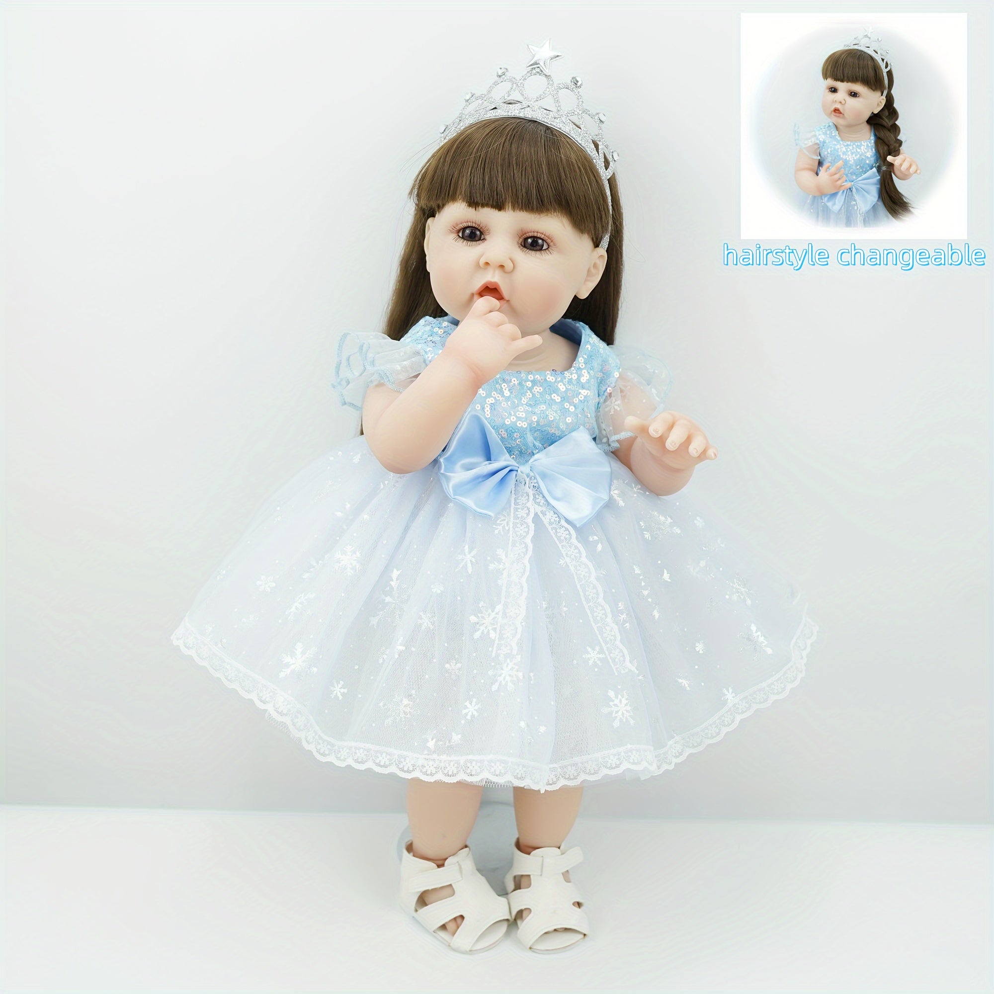 22 Inch Reborn Doll Princess Elsa with Crown