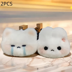 2 Cute Plush Cartoon Keychains Backpack Handbag Decoration Christmas Gift