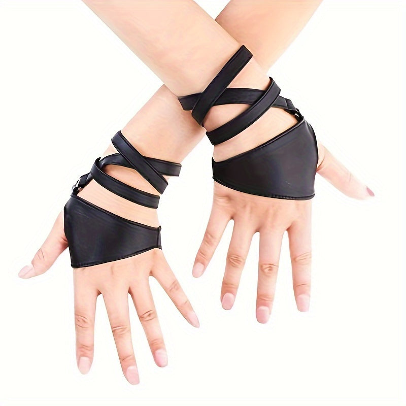 Half Finger Gloves with Adjustable Straps for Women