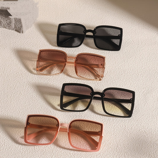 Vintage Oversized Rectangle Sunglasses for Women UV400