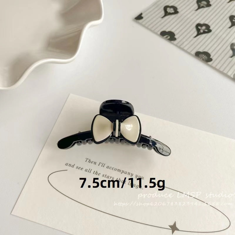 Bow Decor Hair Claw Two tone Banana Clip Hairgrip