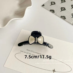 Bow Decor Hair Claw Two tone Banana Clip Hairgrip
