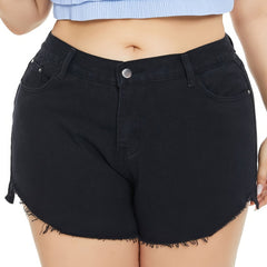  Mid Rise Straight Leg Denim Shorts