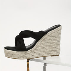 Women's Cross Strap Platform Wedge Sandals