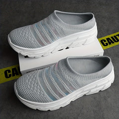 Women's Knitted Platform Loafers Slip On Sports Shoes