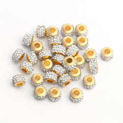 7x5mm Rhinestone Spacer Beads Pave Crystal Clay for Charms Jewelry