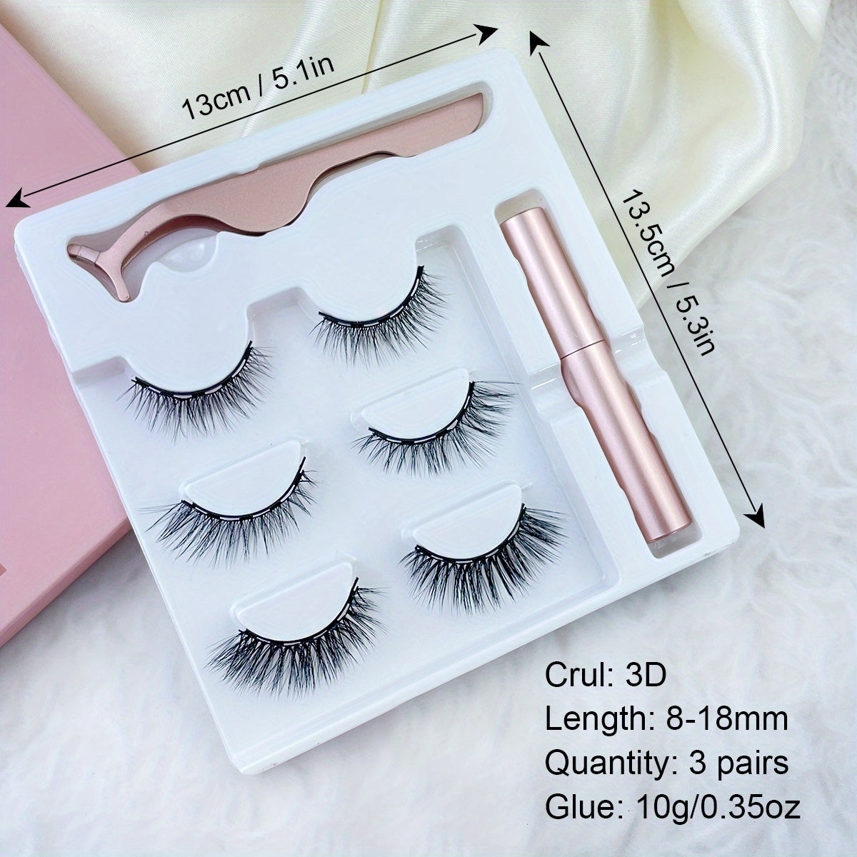 3 Pairs Magnetic Eyeliner & Magnetic Eyelashes Kit Natural Long Lasting