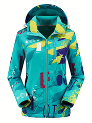 Outdoor Soft Shell Hooded Jacket - Waterproof, Windproof, Fleece Lined