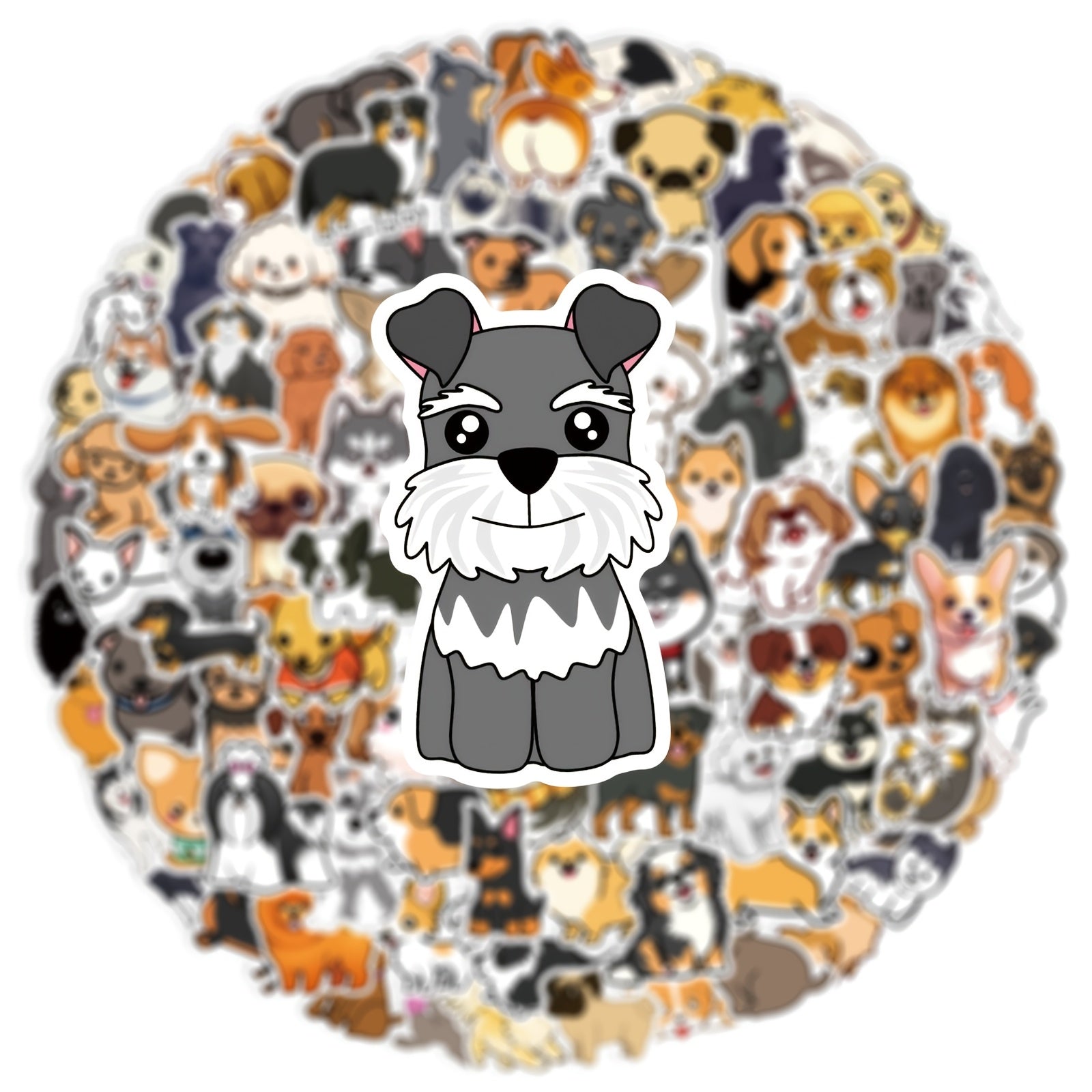 100 Pack Cartoon Dog Vinyl Stickers Self Adhesive Decals