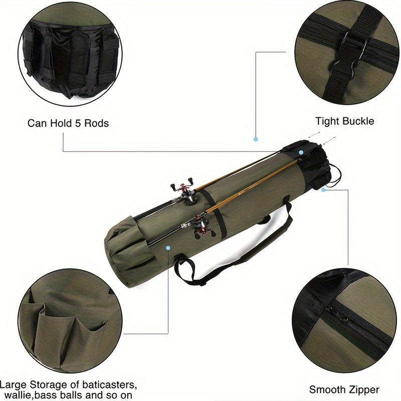 Large Capacity Multifunctional Fishing Bag Foldable Rod Holder